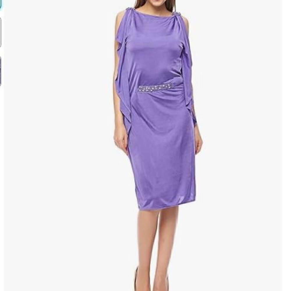 Romantic Pierre Cardin Dress Embellished Waist Size M Evening Wedding Occasion